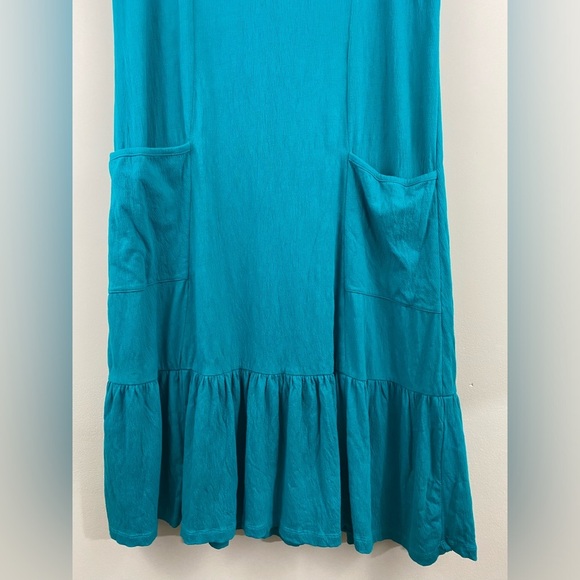 Soft Surroundings Short Sleeve Fleur Midi Dress in Peacock Green Size small - Picture 6 of 9